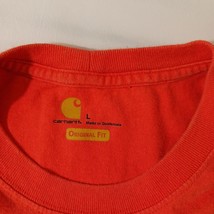 Carhartt T-Shirt Men's L Cotton Short Sleeve Pocket Logo Workwear Orange K87 ORG image 6