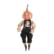 Parnell Pumpkin Head Scarecrow Halloween Joe Spencer Gathered Tradition Art Doll - £49.95 GBP