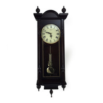 Bedford Clock Collection Grand 31 Inch Chiming Pendulum Wall Clock in Antique M - $193.68