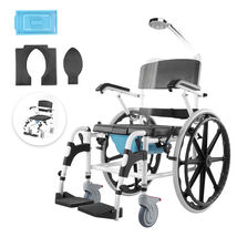 VEVOR Shower Wheelchair, 17.5in Width for Inside Shower, Adjustable Rolling - $296.90