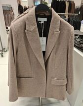 ZARA BNWT 2025. CAMEL TAN HERRINGBONE WOOL BLAZER. 3046/388/704 - $105.05