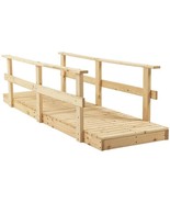 7 ft. Wooden Garden Bridge with Hand Rails in Natural Finish - $5,254.31 MXN