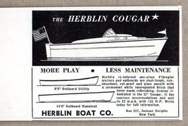 1953 Print Ad Herblin Cougar Boats Jackson Heights,NY - £7.77 GBP