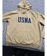 Vintage Champion USNA ANNAPOLIS Yellow Pullover Hoodie Extra Large Pre O... - $34.37
