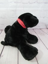 Commonwealth plush black lab puppy dog 2003 red polka dot collar big fee... - $24.74