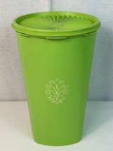 Vintage Tupperware 10” Tall Servalier Canister 1222-5 w/ Lid 808-30 Apple Green - £9.84 GBP