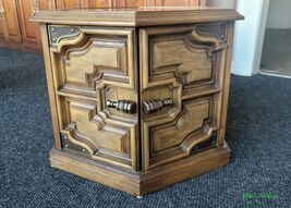 Matching Vintage Mediterranean Style Square Hexagon Side End Tables - $76.00