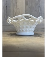 Imperial Glass  White Milk Glass Laced Edge Ruffled 6” Bowl Excellent Co... - $13.98