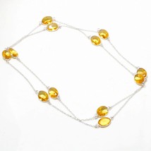 Citrine Topaz Oval Shape Handmade Fashion Ethnic Necklace Jewelry 36&quot; SA 6879 - £5.12 GBP