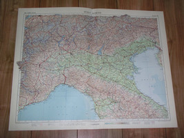 1956 Vintage Map Of Northern Italy Piedmont Lombardy Alps / Scale 1:1,000,000 - £24.81 GBP