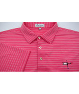 Peter Millar Summer Comfort Hot Pink Stripes Golf Polo Shirt L Weathervane - £43.42 GBP