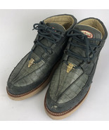 Los Altos Exotics Genuine Ostrich Shoes Blue Bilbo Comfort Sole Size Men... - $99.99