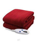 Biddeford Microplush Electric Heated Warming Throw Blanket Claret Red - £33.17 GBP