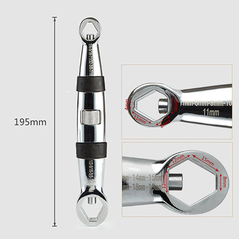 23 in 1 Double End Adjustable Universal Wrench Multifunctional Flexible 7-19mm T - £50.98 GBP