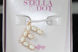 Stella &amp; Dot Charm (new) GOLD MOMENTO OPAL STONE LETTERS - E - C913GE - £19.60 GBP