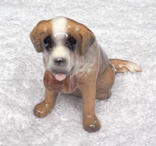 Hagen Renaker Saint Bernard Dog w Neck Barrel 1 7/8 x 2 3/4 Inch Retired - $18.32