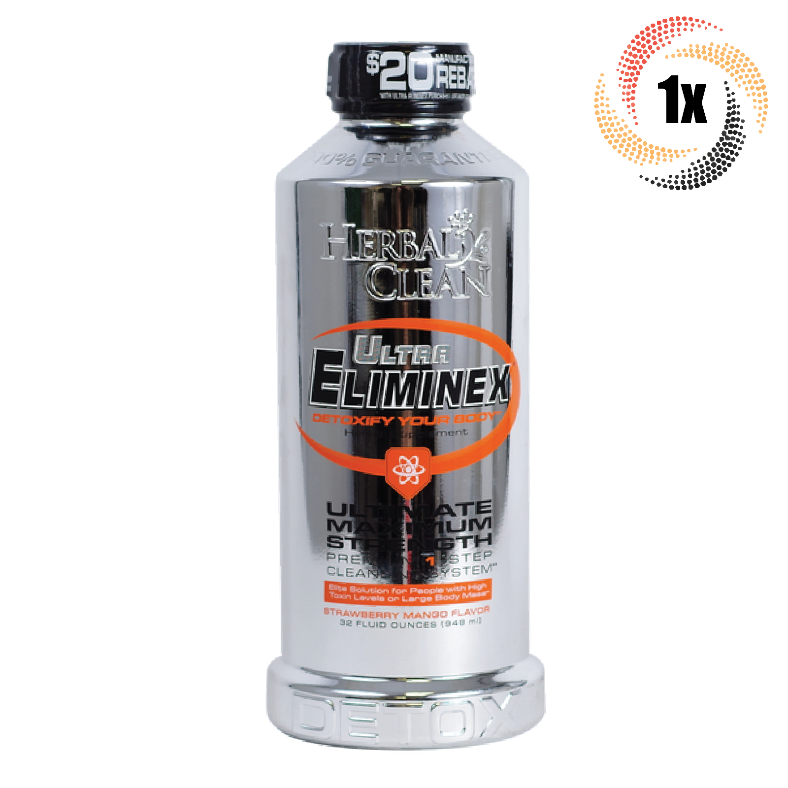 1x Bottle Herbal Clean Ultra Eliminex System Strawberry Mango Detox Drink | 32oz - $58.69