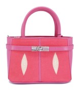 Genuine Stingray Skin Handbag / Shoulder Bag Long Adjusted Strap Women Pink - £202.15 GBP