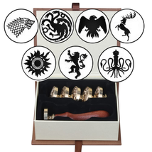 Wax Seal Stamp Kit,  7 Pieces Sealing Wax Stamps Copper Seals +1 Piece W... - £28.94 GBP
