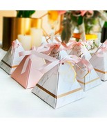 Wedding Gift Box Favor Box Pyramid Shape Candy Box Marble Design Party S... - £11.62 GBP+