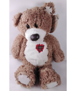 Tender Teddy First &amp; Main Brown Plush 9&quot; Stuffed Animal Bear Patchwork H... - £7.70 GBP