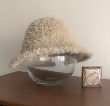 Beige Tedi winter soft hat, Bucket oversize unisex  crochet  hat, soft  ... - £78.56 GBP
