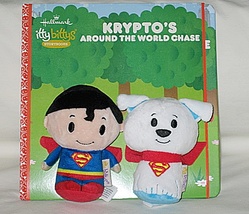 Hallmark Itty Bittys Storybook Krypto&#39;s Around The World Chase Book w/Plush  - £19.78 GBP