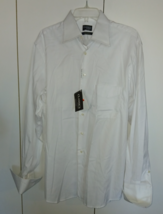 CLASSICS BY ZANETTI DOUBLE TWISTED COTTON LS WHITE DRESS SHIRT-16x35&quot;-NW... - $34.00