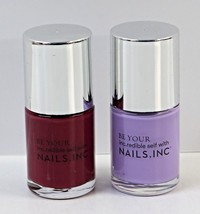 2x NAILS.Inc Nail Polish Lilac Grove (Purple) &amp; Camellia Drive (Deep Raspberry) - £7.81 GBP