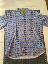 Luchiano Visconti Shirt Men’s 2XL Light Blue Cars Women Short Sleeve - $39.99