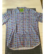 Luchiano Visconti Shirt Men’s 2XL Light Blue Cars Women Short Sleeve - €34,16 EUR