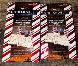 Ghirardelli 2-Bags Dark Chocolate Peppermint Bark Candy 7.7 oz Each ~ 6/30/2024 - £22.80 GBP
