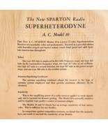 1931 Sparton Radio Superheterodyne Model 10 Info Advertisement Catalog P... - €17,11 EUR