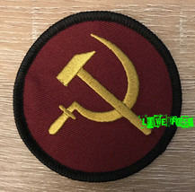 COMMUNIST SOVIET RUSSIA USSR FLAG PATCH HAMMER &amp; SICKLE embroidered iron on - £4.73 GBP