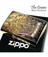 The Crown Antique Gold Brass Swarovski Regular Case Limited Zippo Oil Li... - $2,330.51 MXN