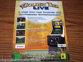 GOLDEN TEE LIVE 2004  ORIGINAL VIDEO ARCADE GAME FLYER Vintage Retro Art... - £11.70 GBP