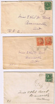3 Posted Envelopes 1928 To Beamsville Ontario With Stamps - $2.88
