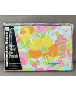 VTG Burlington House Never Iron Twin Flat Sheet NOS Mod Floral Flowers 1... - $71.46 CAD