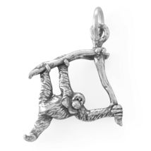 925 Sterling Silver Adorable 3D Orangutan Charm Mens Bikers Fashion Neck Jewelry - £33.91 GBP