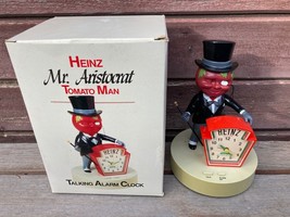 Vtg Heinz 57 Mr. Aristocrat Tomato Man Talking Alarm Clock W Box - £69.73 GBP