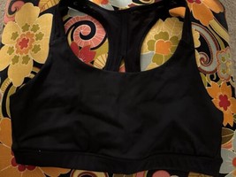 Athleta Contender Black Sports Bra Racerback Womens Large - $18.99