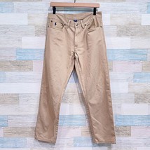 POLO Ralph Lauren 650 Straight Leg Jeans Tan Flat Front Cotton Twill Men... - $49.49