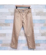 POLO Ralph Lauren 650 Straight Leg Jeans Tan Flat Front Cotton Twill Men... - $49.49