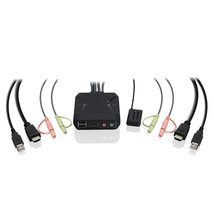 Iogear Kvm 2-Port Usb Hdmi Cable Kvm With Remote  4096x2160 60Hz  Plug-n-Play - £53.99 GBP+