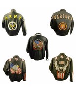 US Leather, Vintage, USA Flag Men Bomber Jacket Various Styles Design - £157.48 GBP+