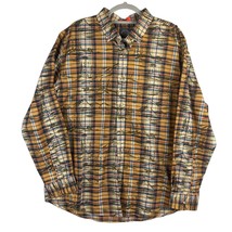 St John&#39;s Bay Shirt Mens Extra Large Mountain Print Plaid Comfort Stretch - £14.58 GBP