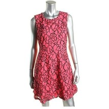 Maison Jules Dark Pink and Black Floral Lace Fit and Flare Dress Size Sm... - $38.00