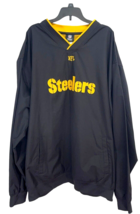 NFL Men’s Team Apparel Pittsburg Steelers Pullover Jacket V Neck Black Size 2XL - £28.92 GBP