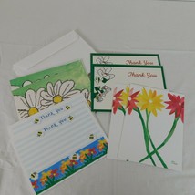 Lot of 8 Children&#39;s Art Projects Blank Notecards Flowers Thank You Envelopes - £6.27 GBP