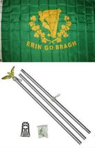3x5 Erin Go Bragh Flag Aluminum Pole Kit Set PREMIUM Vivid Color and UV Fade BES - £23.49 GBP